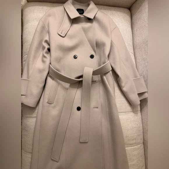 United Tokyo Made in Japan Wool Double-Breasted Belted Coat Size XS - Picture 6 of 11